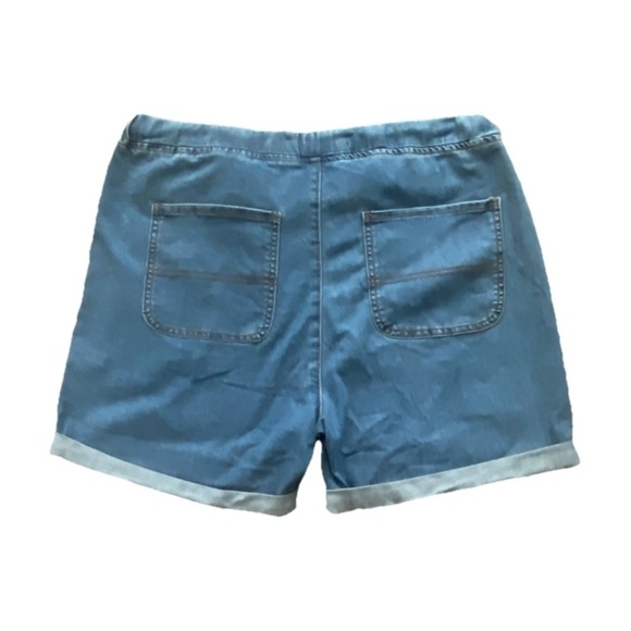 !It Jill Comfort Drawstring High-Rise Cuff Denim Blue Jean Shorts Size 14 NWT - Picture 2 of 10